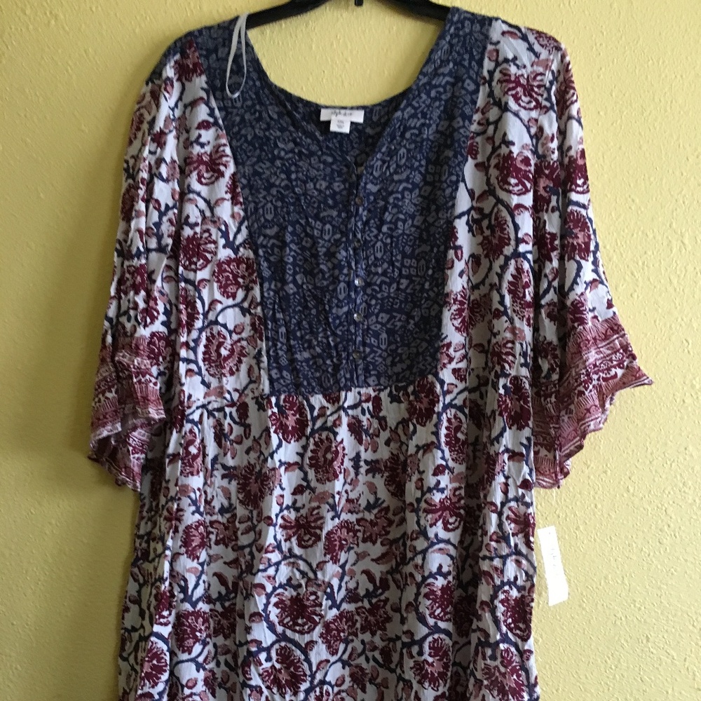 Style & Co Petite Printed Button Dress